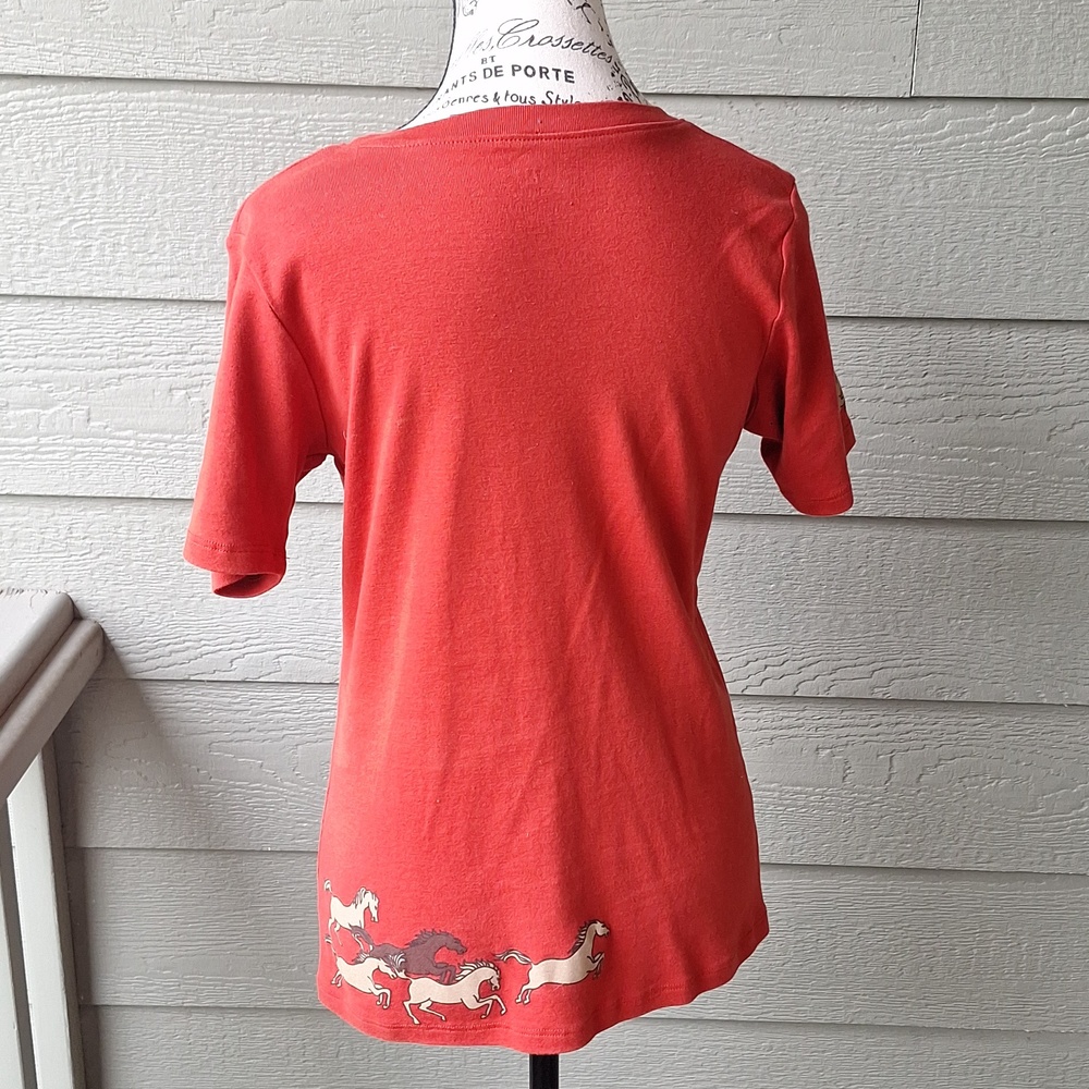 Vintage Kerrits Horse Girl Front And Back Graphic Baby Tee Brick Red Size M - Picture 7 of 12